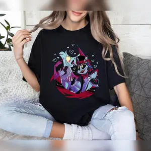 Angle Dust and Husk Hazbin Hotel Shirt, Huskerdust Hazbin Hotel Cartoon Merch Shirts, Hazbin Characters Shirt, Loser Baby Shirt