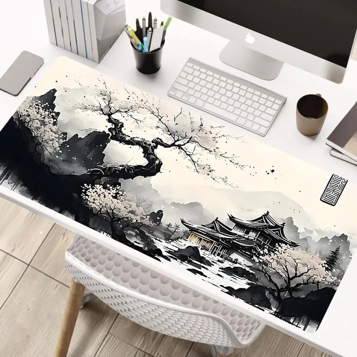 Sakura Desk Mat Japanese Cherry Blossom Mouse Pad Large Gaming Desk Pad 1000x500 Keyboard Mat
