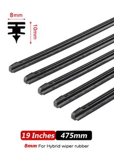 10pcs 8mm Car Windshield Wiper Blade Replacement Kit, Natural Rubber Refill Set for All Seasons, Sizes 14-28 Inches