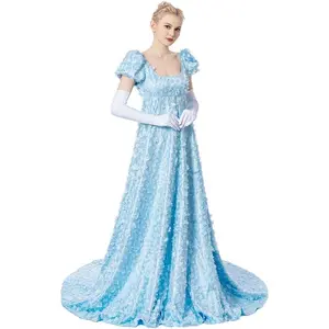 Daphne Dress Regency Dress Women's Blue Lace Dress
