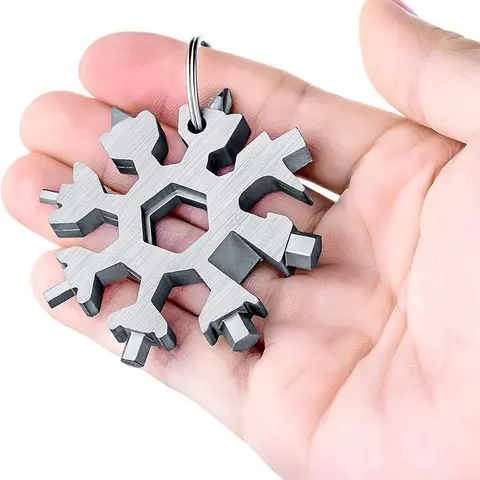 18-In-1 Snowflake Multipurpose Tool, Multitool, Multifunctional Tool, Stainless Steel Snowflake Bottle Opener, Flat Cross Screwdriver Kit and Wrench, Men's Christmas Gifts, Camping Gadget Tools, Dad Gifts for Husbands, Grandfathers