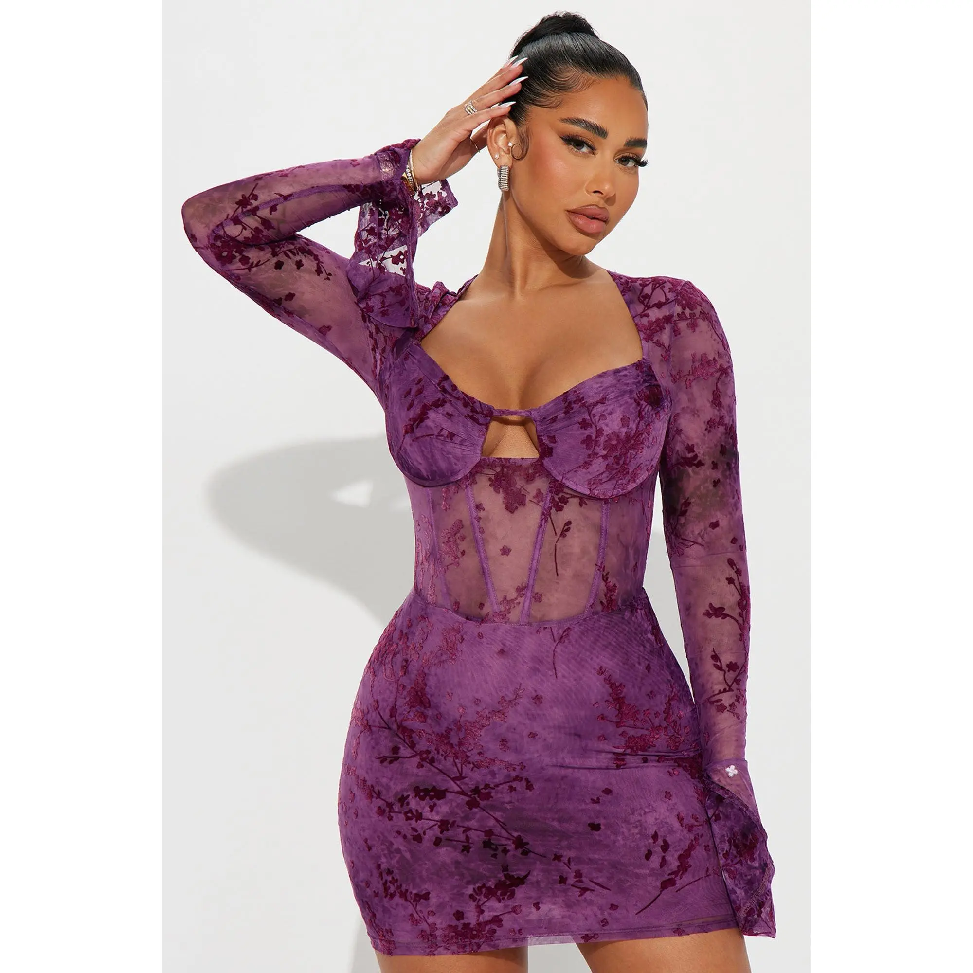 one dance asymmetrical mini dress plum - TikTok Shop
