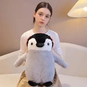 Cute Blue Penguin Plush Toy, Soft Ocean Series Standing Penguin Sea Lion Doll Pillow, Aquarium Decorative Gift for Birthday