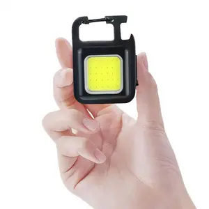 COB Keychain Light, Handheld Mini LED Flashlight, Rechargeable Portable Spotlight, Magnetic Outdoor Camping Lamp, USB Rechargeable Flashlight