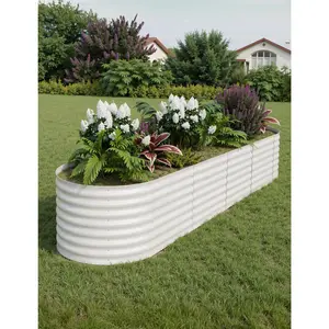 Garvee 2-Pack Galvanized Steel Raised Garden Beds - Durable, Rust-Resistant Outdoor Planter Boxes with Easy Assembly, Open-Base Drainage, Available in Various Sizes and Colors for Vegetables and Flowers