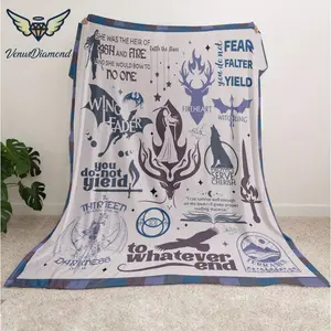 Glass Throne Throw Blanket - Contemporary Style, 100% Polyester Flannel, Quilted Knitting Weave, All-Season Multipurpose Use, Machine Washable, Ideal Gift for Book Lovers and Dark Fantasy Fans, Gift for Book Lovers |   Bookthemed Decor |   Digital Print Q