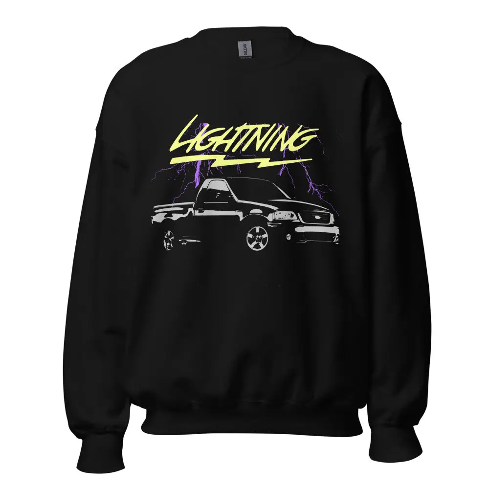 Retro Old School Car Graphic F150 Lightning Pickup Truck Show Meet - Unisex Sweatshirt