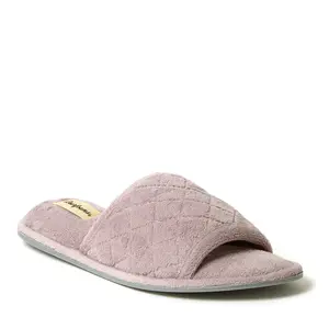 Dearfoams Women's Beatrice Quilted Microfiber Terry Slide Slipper