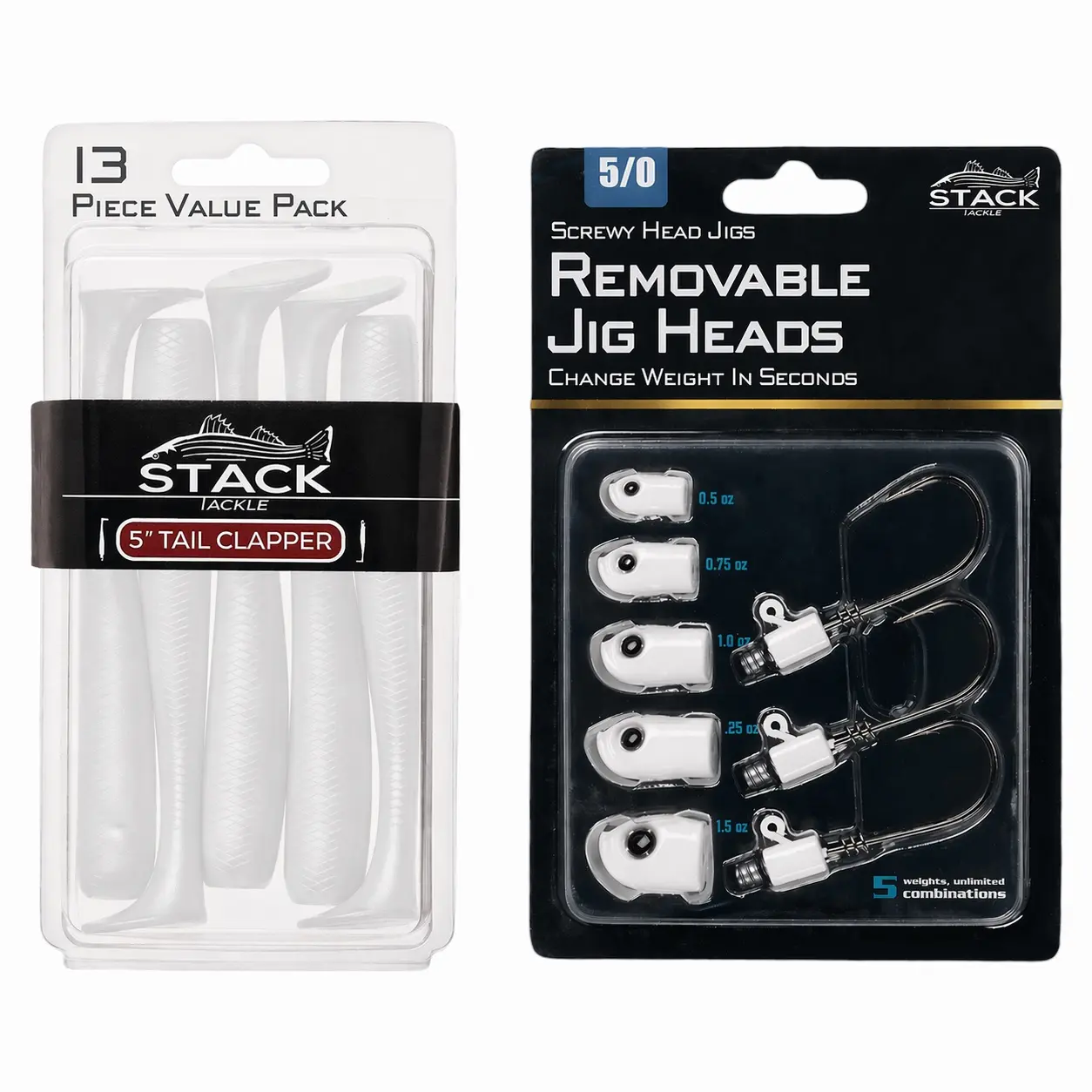 Screwy Head Jigs and Tail Clapper Bundle Pack with Mustad Hooks, Fishing Equipment Screwy Head Jigs and Tail Clapper Bundle Pack with Mustad Hooks, Fishing Equipment