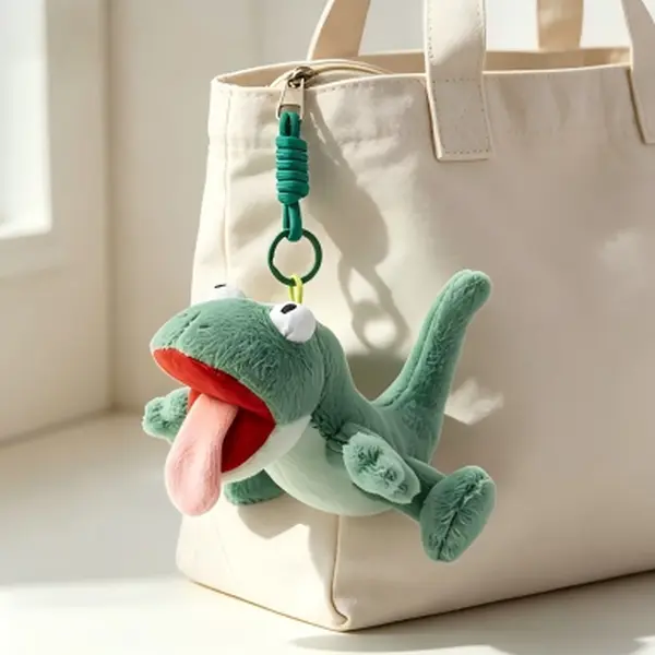 Plush Lizard Stuffed Animal - 5.5 inch (14 cm)Hanging Toy with Magnetic Tongue & SoundMaker, Comics-Themed Stocking Stuffers,Interactive Car Seat Decor Gift