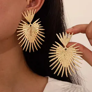 Golden Sunburst Statement EarringsGolden Sunburst Statement Earrings
