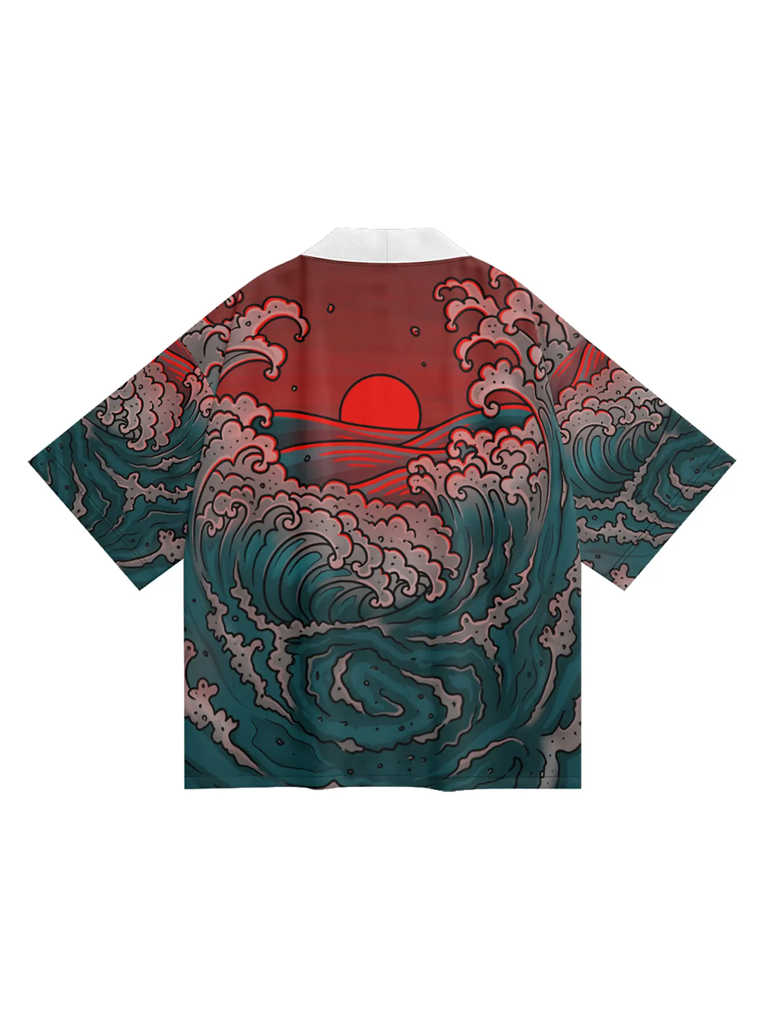 K08 Niepce Green Japanese Streetwear Lightweight Fading Sun Kimono for Men Clothes Menswear