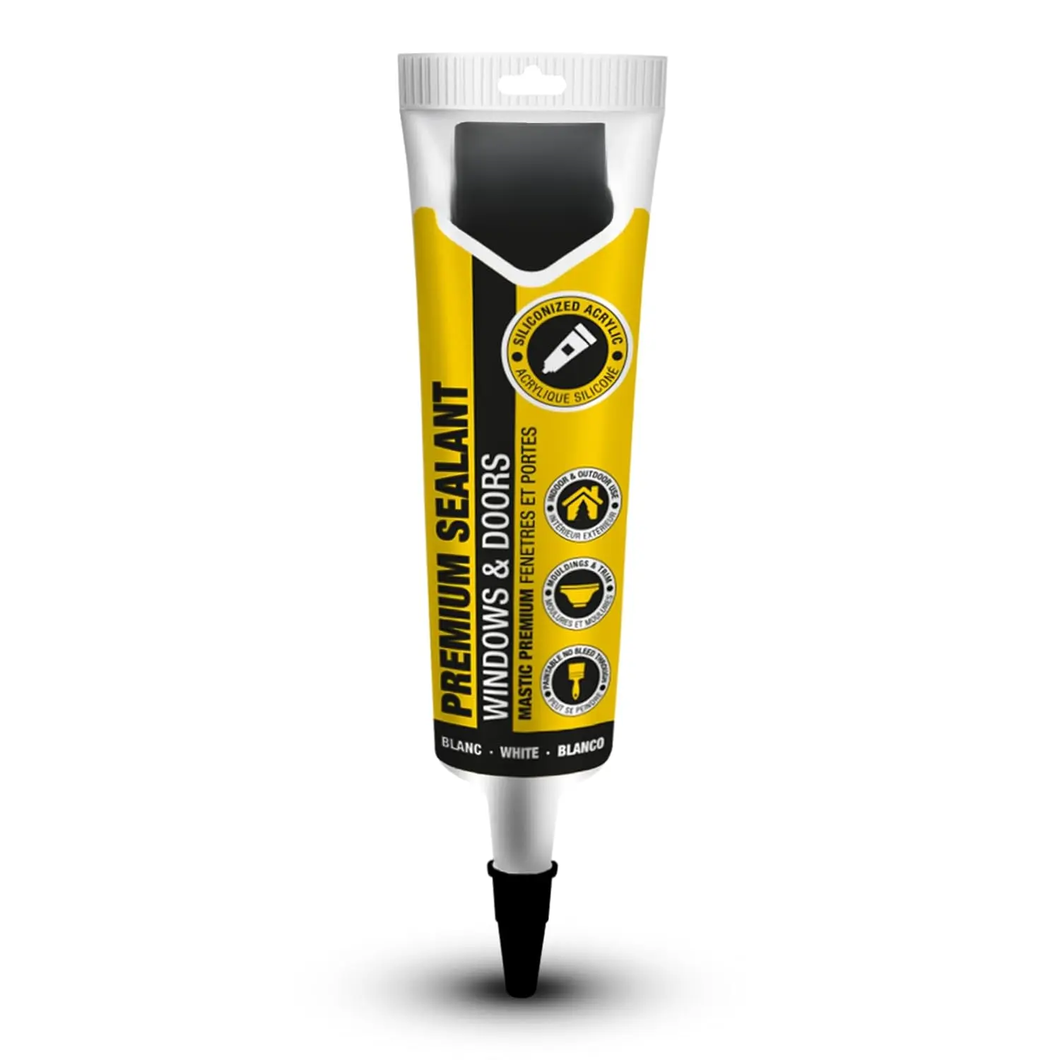 Siliconized Super  Latex Sealant, Indoor & Outdoor Paintable Caulk - Flexible, Weather &  Resistant, White Caulking for Baseboards, Windows, Doors & More - 5.5 oz (160 ml)