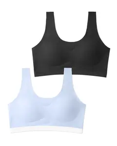 Salia Bliss Training Bras for Girls 10-14, Light Sports Seamless Teen Bras 14-16 with Breathable Removeable Pads