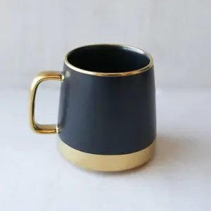 Marcel Ardani 15 oz Black and Gold Coffee Mug – Elegant, Durable, and Lead-Free Porcelain