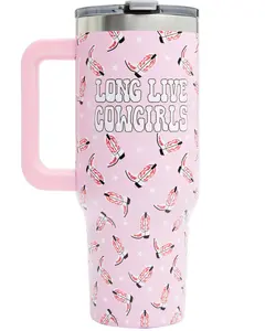 Boot Barn Unisex 40Oz Long Live Cow Tumbler With Handle - Bb-40Th-Ds821