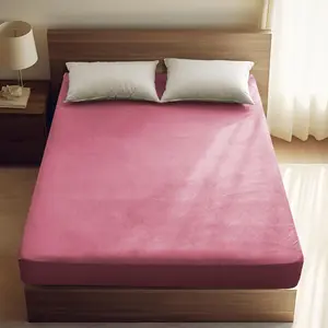 Solid Color Fitted Sheet, 1 Count Soft Comfortable Elastic Bedding Supplies, Bedspread for Home Bedroom Hotel