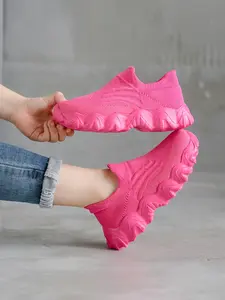 Kids' Breathable Elastic Sports Running Shoes Socks, Soft Cushioned Lightweight Non-Slip Sneakers for Boys & Girls, Youth Fashion Shoes, Suitable for All Seasons, Trainer Shoes, Athletic Shoes, Training Shoes, Sporty Breathable Shoes