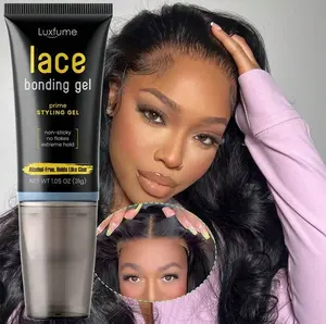 Luxfume Lace Bonding Gel, Alcohol-Free Hair Styling Gel for Wigs & Toupees, Strong Hold Edge Control, Portable Formula