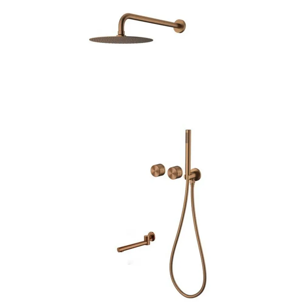 Fengshang 3-Function 10 in Copper Body Adjustable Bathroom Concealed Shower Kit, Home Bathroom Supplies Gadget