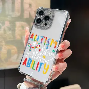Cell Phone Case for IP 17/16/15/14/13/12/11 Series (Pro, Pro Max & Standard) - Unique Autism Awareness Design, Four-Corner Shockproof Drop Protection, Non-Slip Soft Transparent Silicone Cover