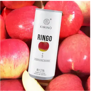 KIMINO Sparkling Ringo Water  23% Juice Contains 0g Fat No Sugar Added - 8.45 Floz/250ml 32 Calories per Can