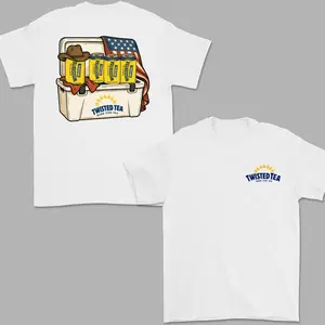 Twisted Tea Hard Iced Tea Shirt for Men, for Women, American Flag Design for 4th of July, Vintage Cotton Apparel, Special Gift for All