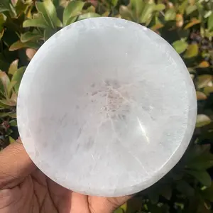 Natural Selenite Crystal Bowl Round