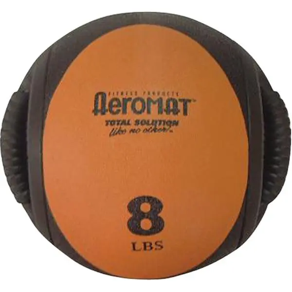 Aeromat 2-Tone Power Medicine Ball, 9" Rubber Training Device with Patented Dual Comfort Hold Handles, Unisex Exercise Ball for Functional Fitness & Rotational Work, Training Device Exercise Balls & Accessories
