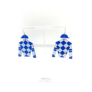 Blue Jockey Jacket Earrings