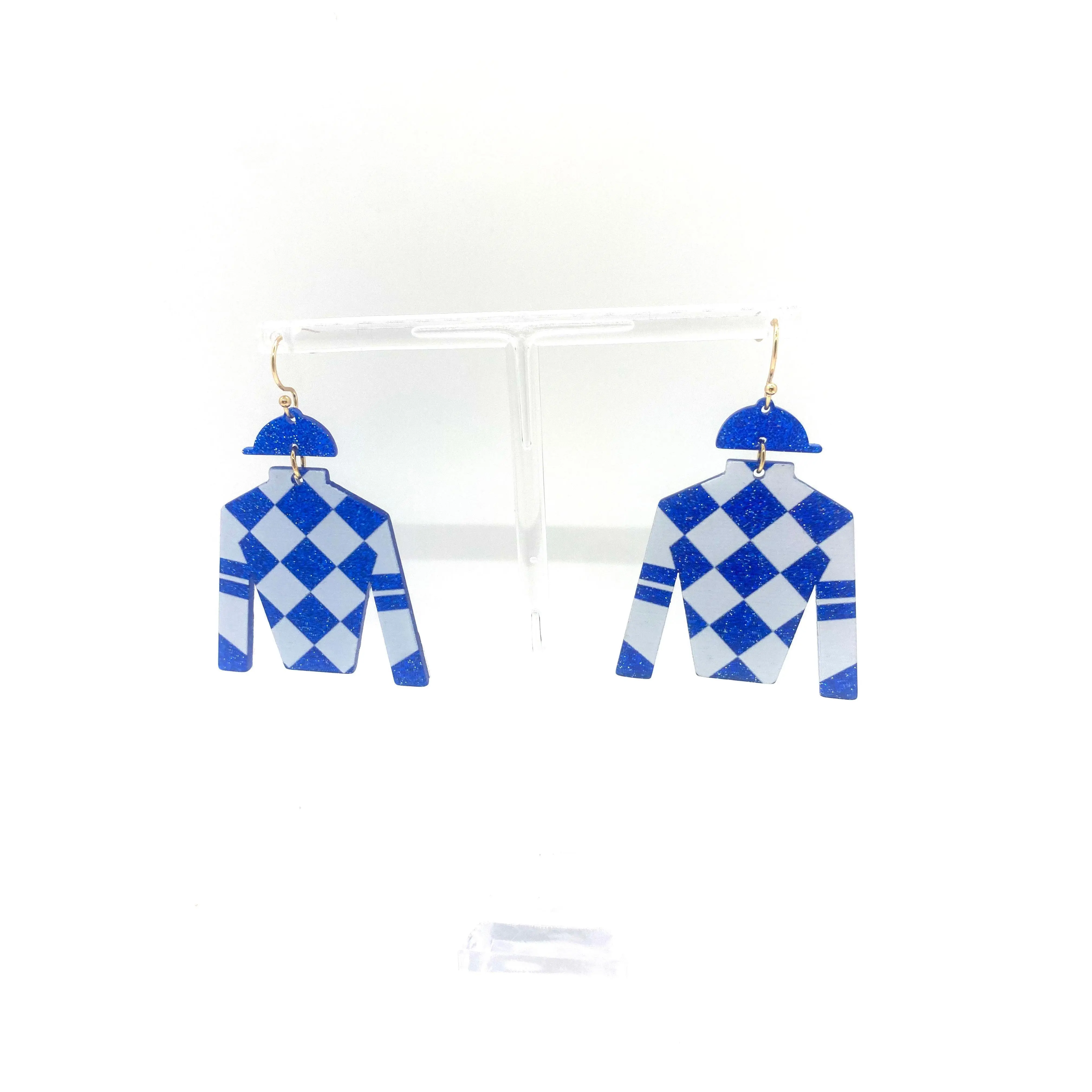 Blue Jockey Jacket Earrings