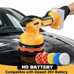 FunnyWhale Cordless Car Buffer Polisher Compatible with Dewalt 20V MAX Battery(No Battery)6 In Car Waxer Kit with 8 mm Orbit Block & 6 Speed Control for Car Detailing, Scratch Removal and Waxing