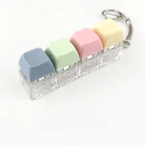 Fun Playful Keycap Keyboard Keychain, Fidget Finger Keyring, Stress Relief Gift, 4-Key Keycap, Unique Design, Perfect for Gamers & Office Use