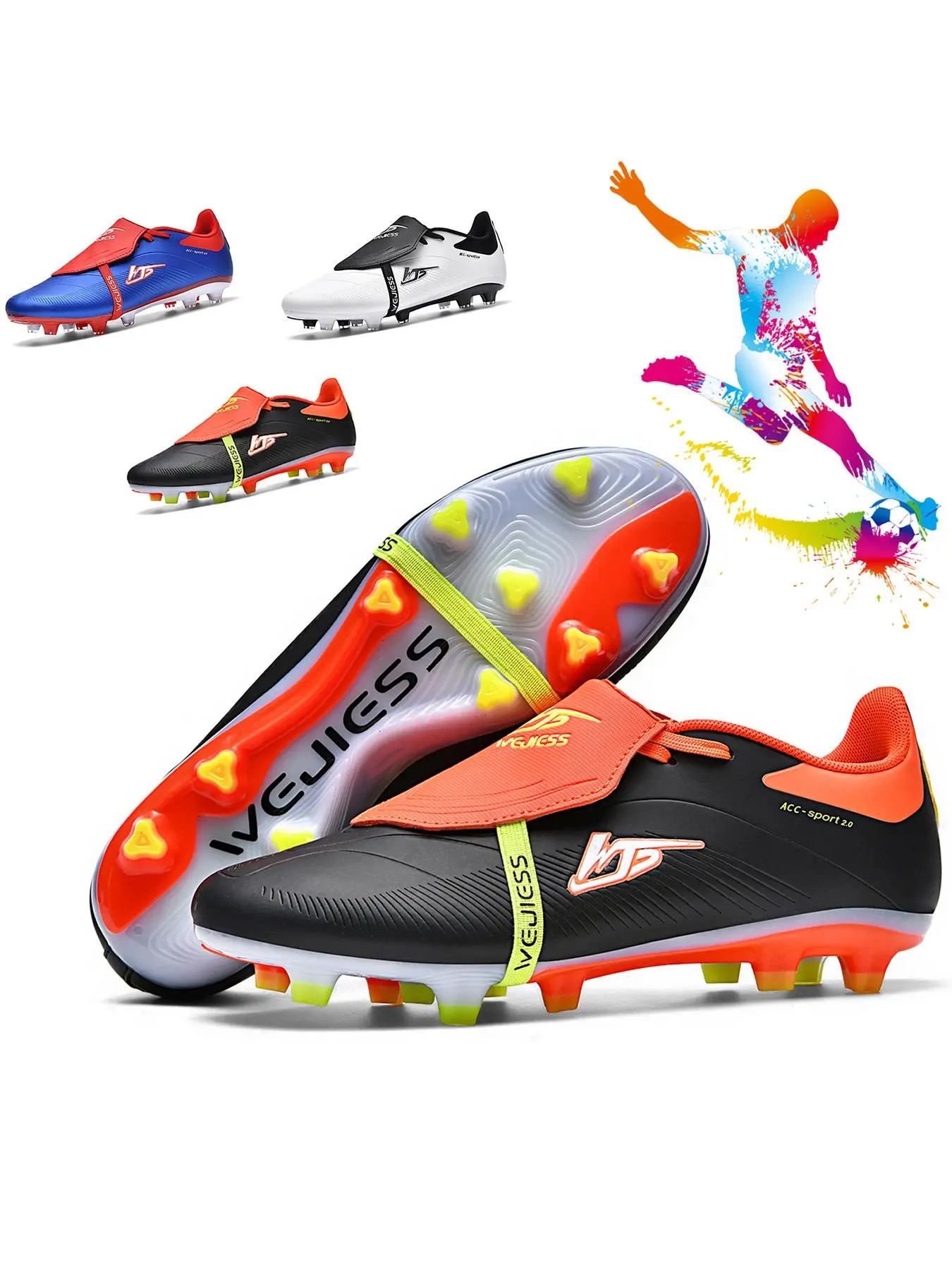 Men's Professional Training Shoes, Breathable Anti-slip Ag Spikes Football Shoes, Men's Sports Soccer Shoes for All Seasons, Football Cleats, Football Boots