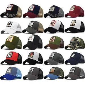 Animal Baseball Cap Sun Protection Mesh Embroidery Trucker Black Panther Rooster Lion Hat in Various Colors and Designs