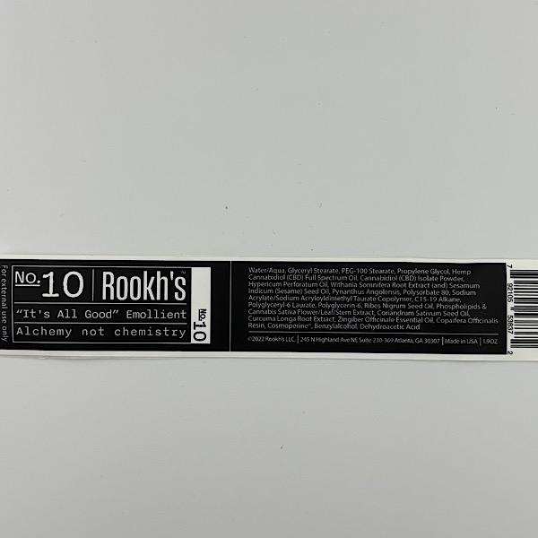 Rookh’s It’s All Good CBD Emollient 4,700mg – Botanical Muscle & Joint Comfort Cream (1.9 oz)