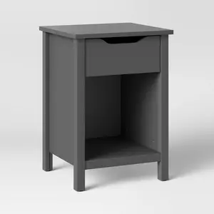 Osa Kids' Nightstand Gray - Pillowfort: Bedside Table with Drawer, Storage, Anti-Tip Hardware, Particle Board