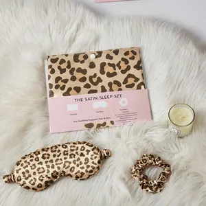 Leopard Print Pillowcase Set, 3 Counts/set Including 1 Count Pillowcase & 1 Count Scrunchie & 1 Count Eye Mask, Soft Comfortable Bedding Set for Home & Travel