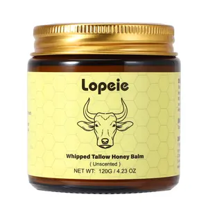 Lopeie Whipped Grass-Fed Beef Tallow Honey Balm - 4 Oz,Moisturizing Cream for Soft, Smooth Skin - Handmade All-Natural Moisturizer - Lavender