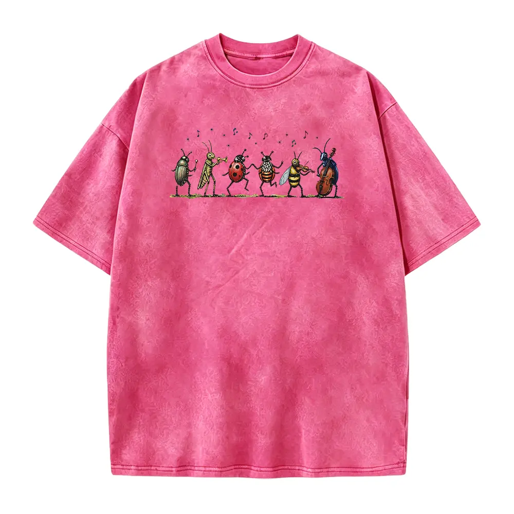 Vintage Insect Music Graphic Tee Musical Bugs Illustration Tee