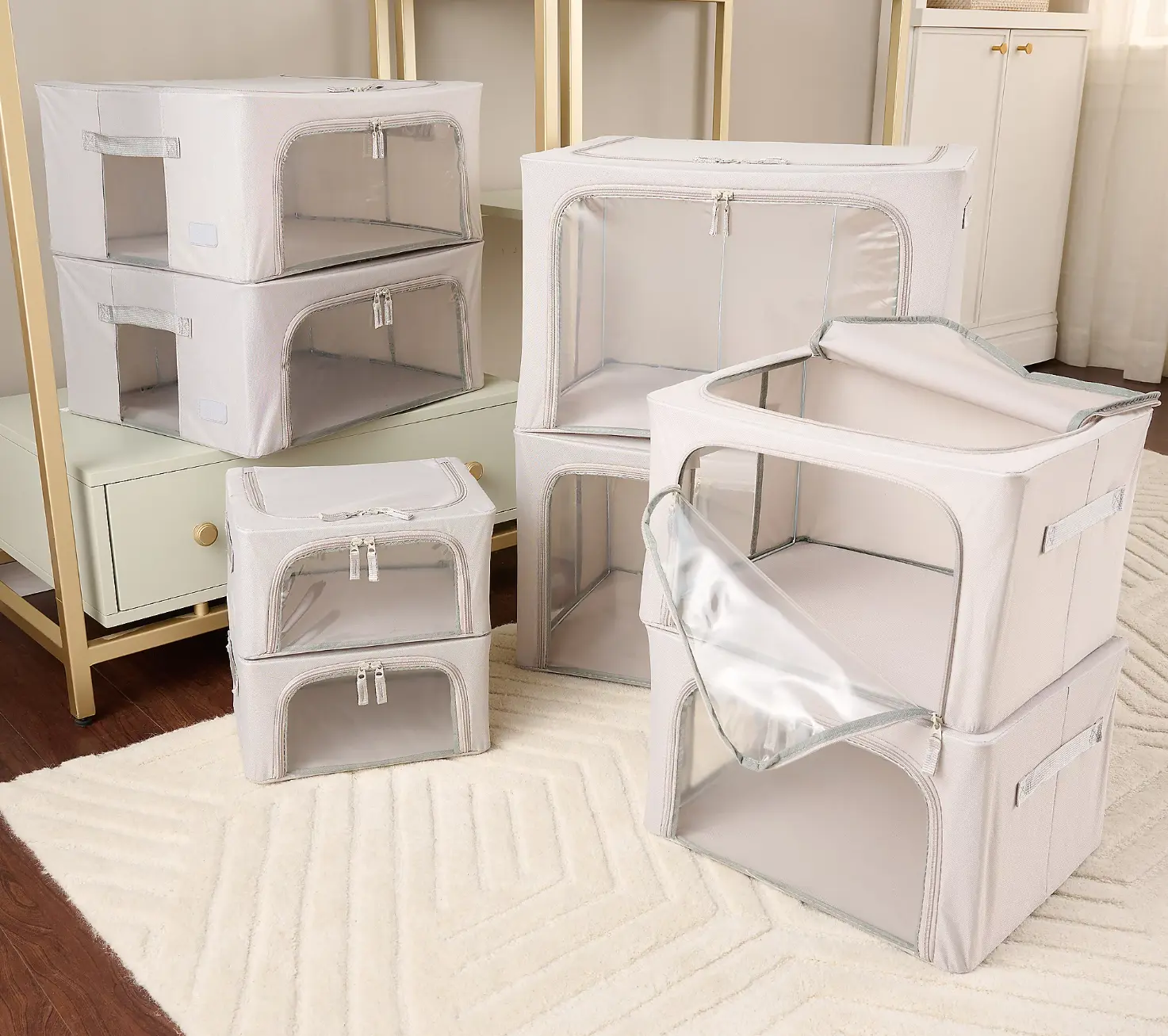 Set of 8 Assorted Collapsible Storage Boxes