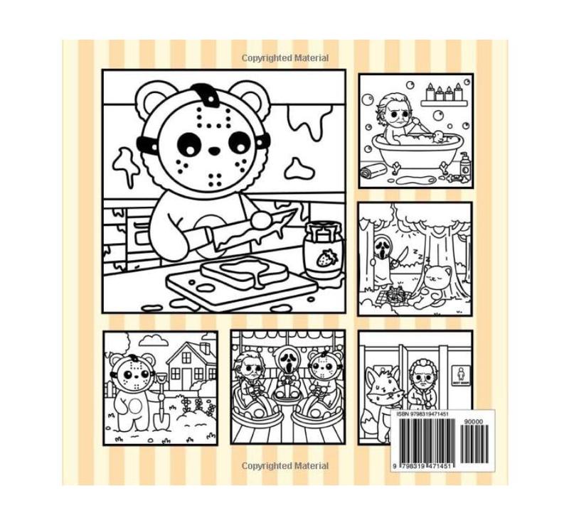 Cutest Serial Killers: A Parody Coloring Book for Adults Featuring Horror Icons in Adorable, Cute and Cozy Scenes that are Almost Innocent: 40 ... for fans of dark humor and twisted cuteness