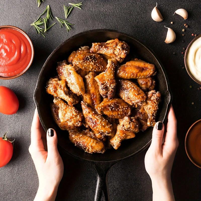 3/4/5PCS Cast Iron Skillet, Frying Pan With Drip Spout, Pre-Cooked Oven Cookware, Indoor And Outdoor Cooking For Camping, Grilling, Restaurant Chef Quality