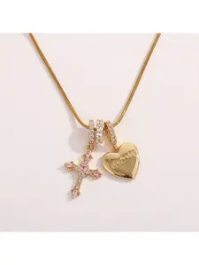 SelfCare Good Vibes Manifestation Mai Ami Cross Love Necklace Accessories Women's Jewelry Niche Design Light Luxury Collarbone Chain Valentine's Day Necklace