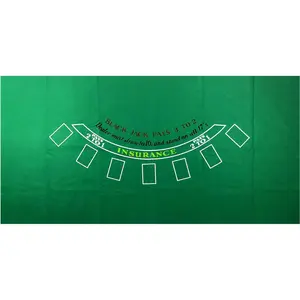 Blackjack Table Top Felt Layout - 36" x 72" Rectangle Las Vegas Style Green Casino Poker Table Cover Mat, Great for Poker Game Night Events Theme Party Fundraisers & Gatherings