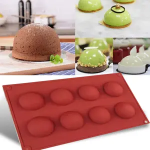 1pc Mousse & Panna Cotta Mold - Half Sphere Silicone Design