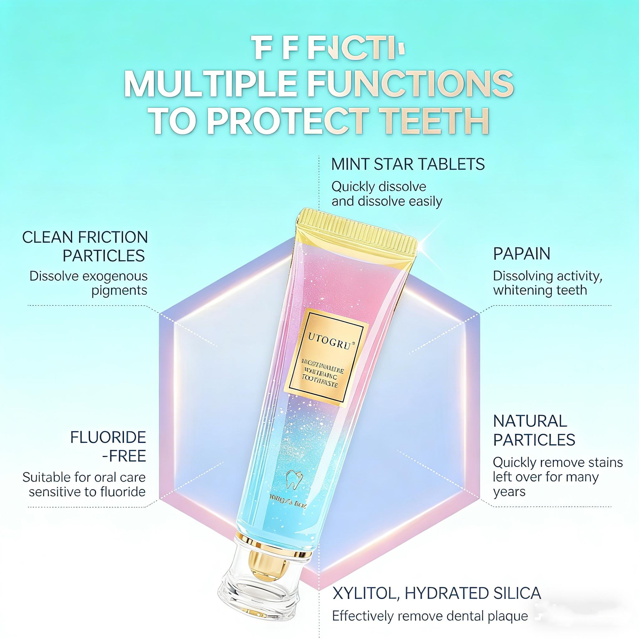 2 PC Niacinamide Whitening Toothpaste, Utogru Teeth Radiant Whitening Toothpaste - Enamel Care, Repair and Protect Teeth, Fresh Breath，Easter gifts, Father's Day gifts, World Cup