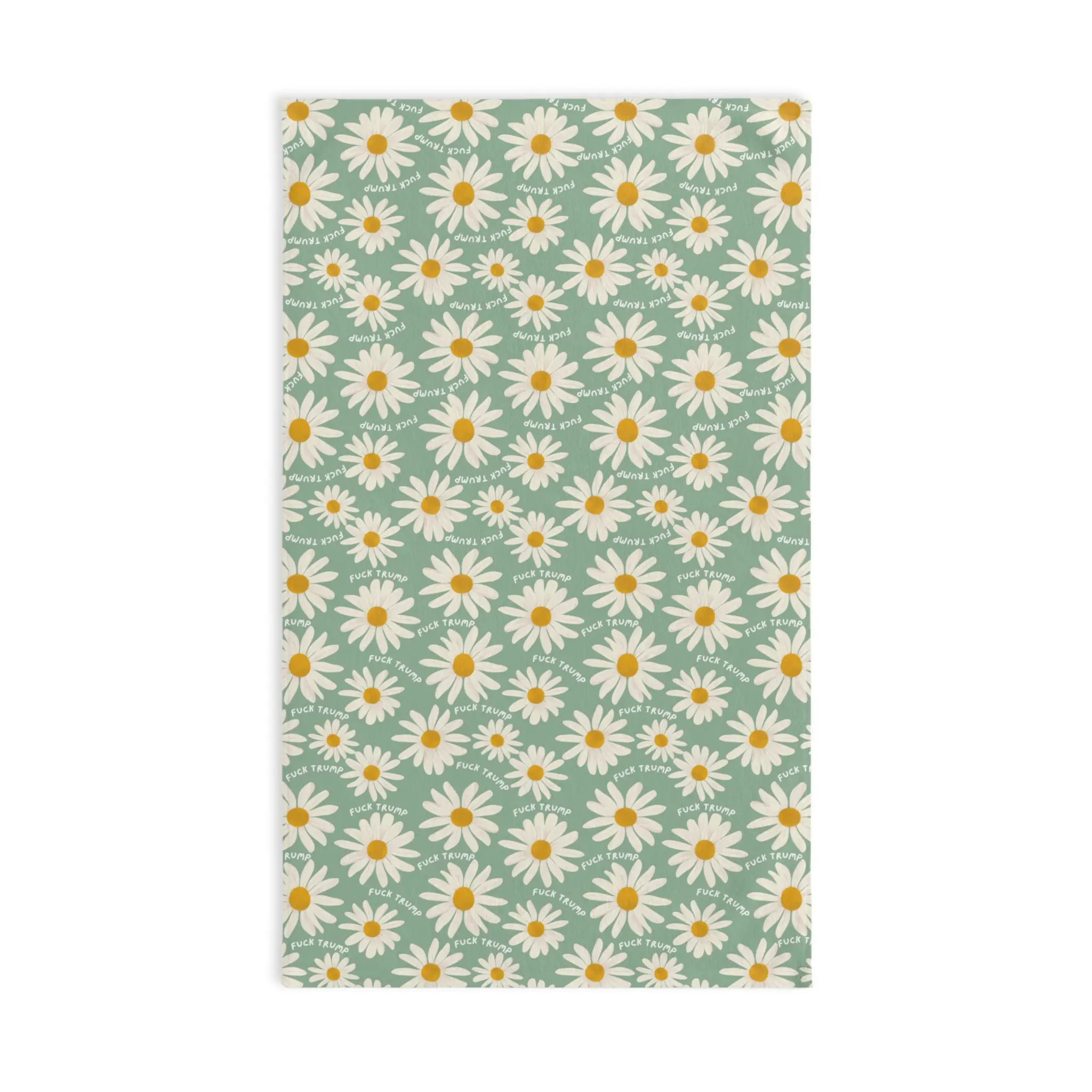 Subtle Retro Daisy Hand Towel, Funny Political Home Decor, Daisies Kitchen or Bath Towel, Sarcastic Tea Towel, Liberal Gag Gift