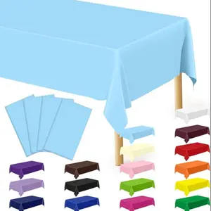 4-piece solid color disposable tablecloth, banquet disposable tablecloth, 137x274cm, PEVA material. Suitable for birthday parties, weddings, Christmas, Thanksgiving dinner, picnics, barbecues, banquets. Family disposable tablecloth for various parties.