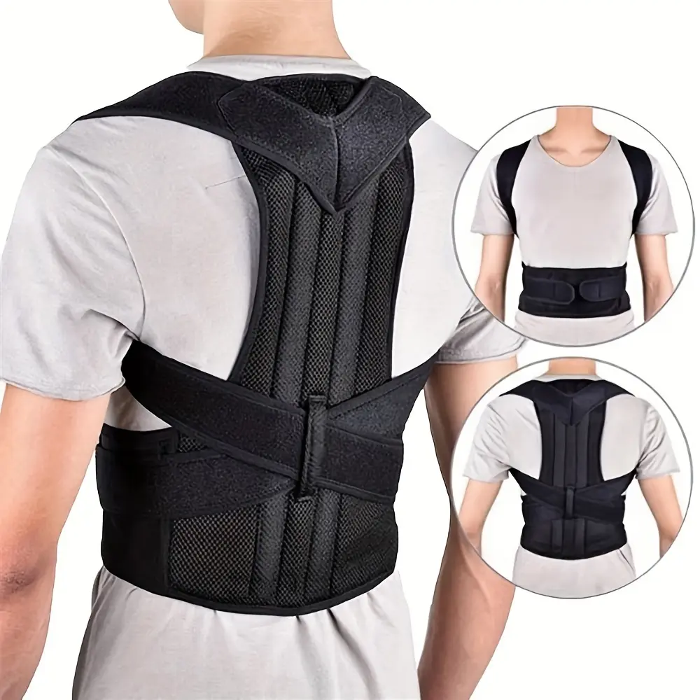 Adjustable Back Brace for Women And Men, Fully Back Support Back Posture And Lumbar Support for Tailbone, Ideal for Running - Hand Washable Upper & Lower Back Support Black Healthcare